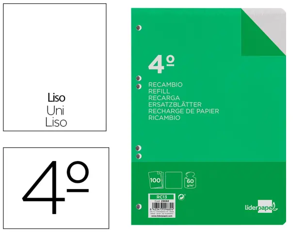 Imagen RECAMBIO LIDERPAPEL 3 100H LISO