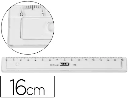 Imagen REGLA MOR 16CM PLASTICO TRANSPARENTE