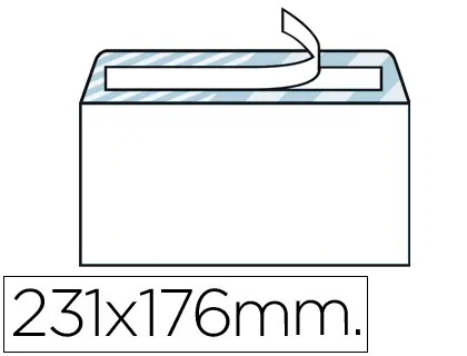 Imagen Sobre liderpapel n.12 blanco 176x231 mm tira de silicona caja de 500 unid.