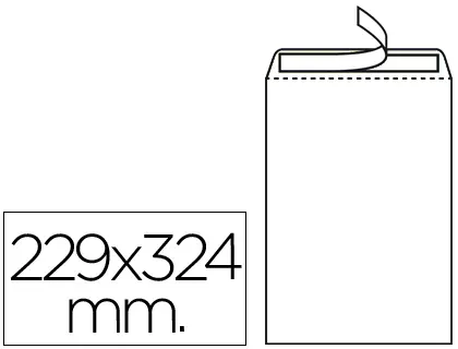 Imagen Sobre bolsa n.8 blanco 229x324 mm tira de silicona 250 unid.
