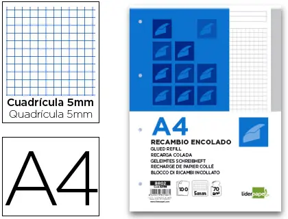 Imagen BLOC RECAMBIO A4 100HOJAS 70G GRIS