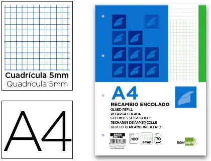 Imagen BLOC RECAMBIO A4 100HOJAS 70G VERDE