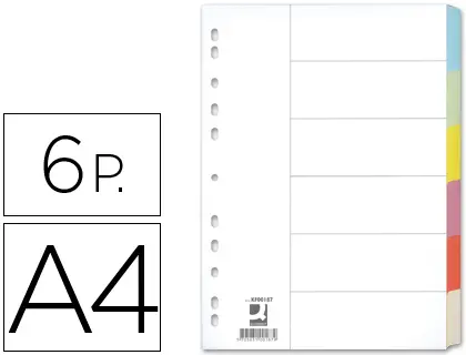 Imagen SEPARADOR DE CARTULINA A4 6 SEPARAD