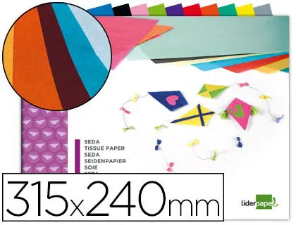 Imagen BLOC PAPEL SEDA 10H FOLIO COLORES