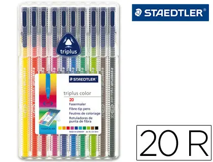 Imagen ROTULADOR STAEDTLER TRIPLUS ESTUCHE DE 20 COLORES