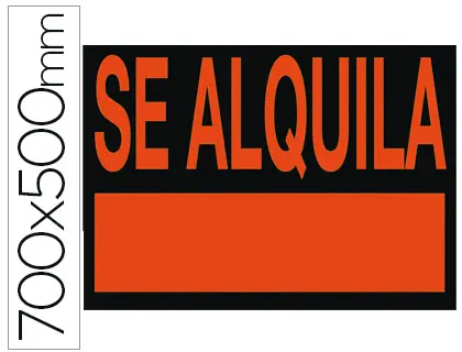 Imagen CARTEL "SE ALQUILA" 70X50 ROJO FLUO