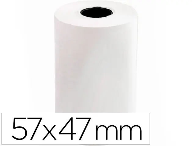 Imagen Rollo sumadora termico q-connect 57 mm ancho x 47mm diametro para maquinas tarjetade creditos sin bisfenol a.10 unid.