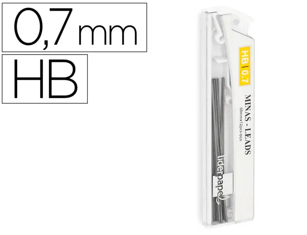 Imagen Minas liderpapel grafito 0.7 mm hb tubo de 12 minas