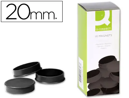 Imagen IMANES PIZARRA Q-CONNET 20MM NEGRO