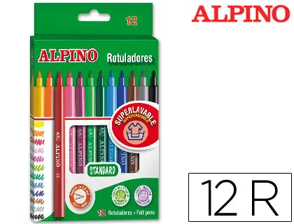 Imagen ROTULADOR ALPINO C/12 COLORES