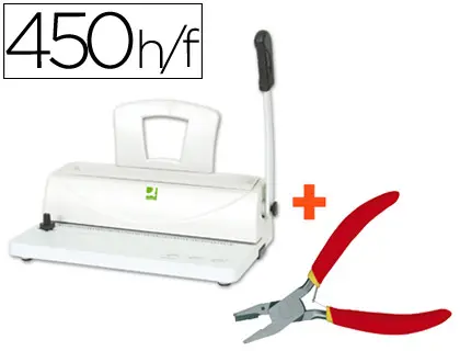 Imagen Encuadernadora para espiral q-connect perfora 10 hojas tamao a4 encuaderna hasta 450 hojas paso 5:1