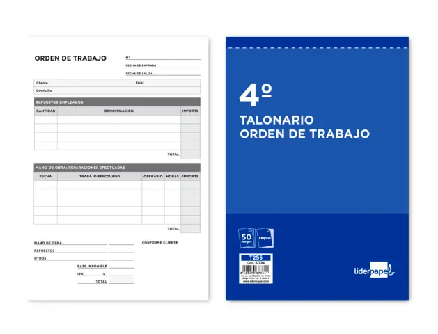 Imagen TALONARIO ORDEN DE TRABAJO CUARTO