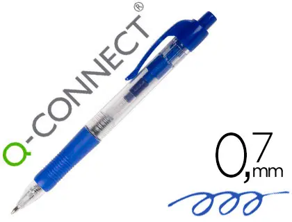 Imagen Boligrafo q-connect azul retractil -con sujecion de caucho