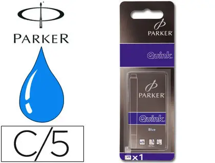 Imagen TINTA ESTILOGRAFICA PARKER AZUL CAJA 5 CART.