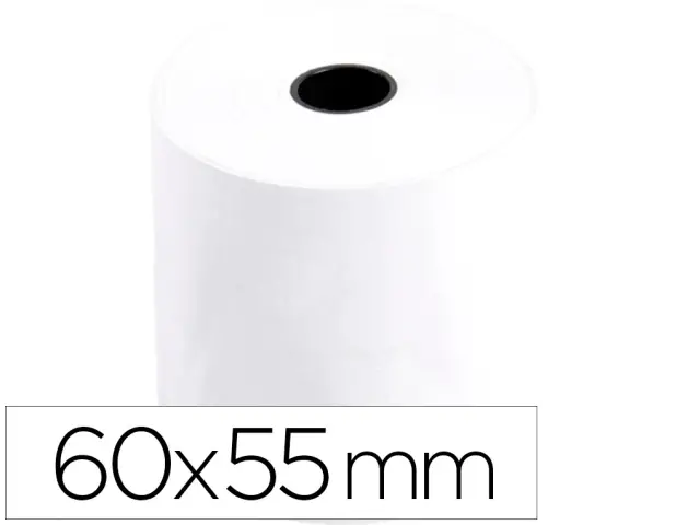 Imagen Rollo sumadora termico 60 mm ancho x 55 mm diametro sin bisfenol a.10 unid.