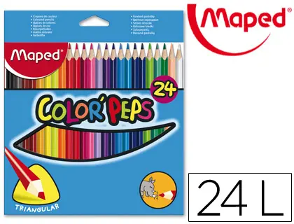 Imagen LAPICES COLOR TRIANGULAR MAPED 24 UND.