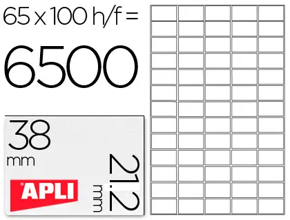 Imagen ETIQUETAS ADHESIVAS APLI 38X21.2MM