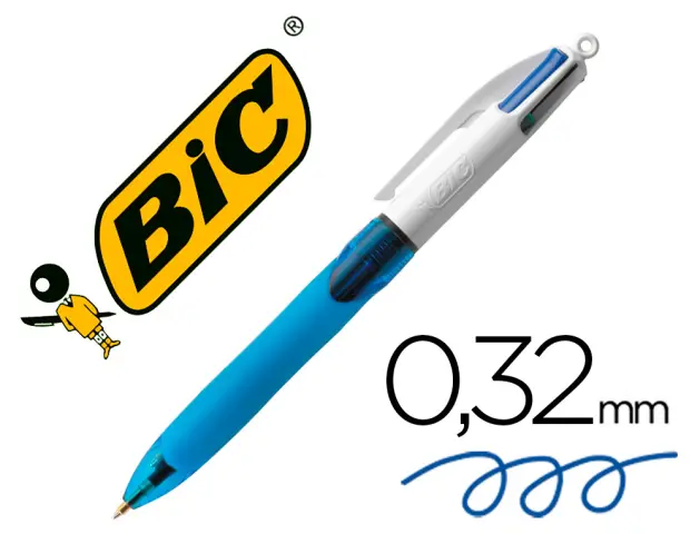 Imagen BOLIGRAFO BIC 4 COLORES GRIP AZUL