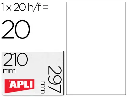 Imagen ETIQUETA APLI 210X297 20 UND INTERPERIE