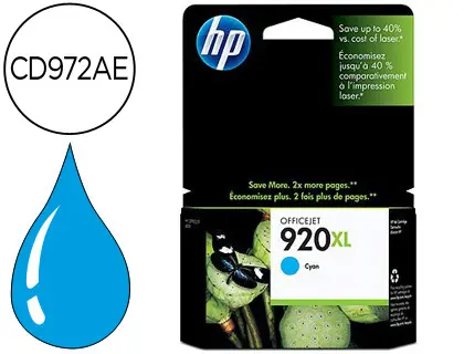 Imagen INK JET HP ORIGINAL 920 XL CYAN