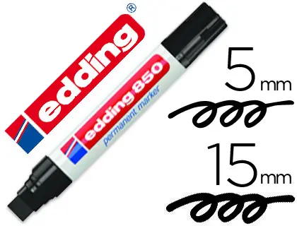 Imagen Rotulador edding marcador permanente 850 negro punta biselada 5-15 mm recargable