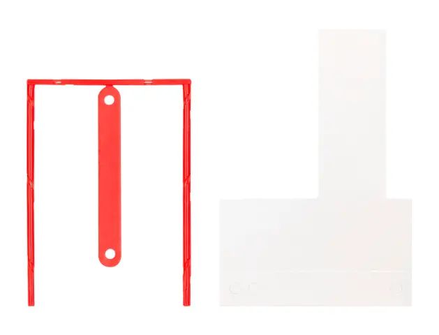 Imagen Encuadernador fastener q-connect plastico d-clips color rojo caja de 100 unidades
