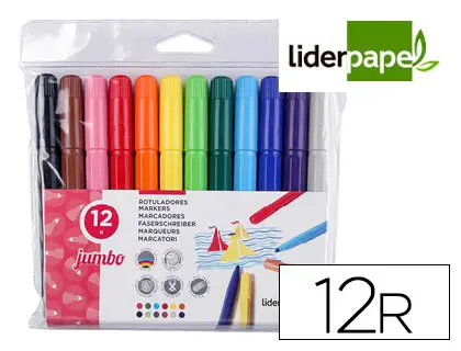 Imagen ROTULADORES LIDERPAPEL JUMBO 12 COL.