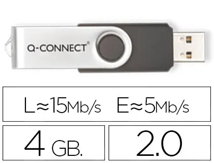 Imagen MEMORIA FLASH USB 4 GB 2.0 (INCLUYE 0.24? DE CANON)