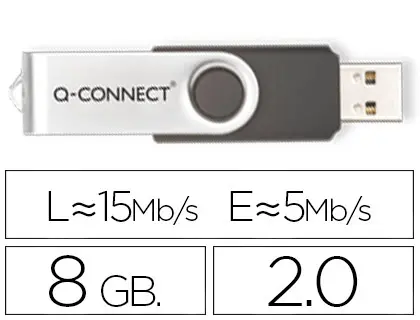 Imagen MEMORIA USB Q-CONNECT FLASH 8 GB 2.0  Sujeto a 0,24 ? de canon