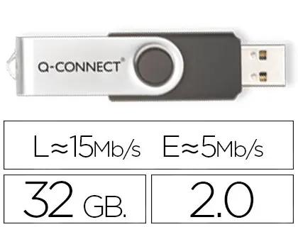 Imagen MEMORIA USB 2.0 / 32 GB Q-CONNET (canon incluido)
