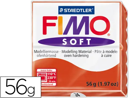 Imagen PLASTILINA FIMO SOFT  ROJA N24