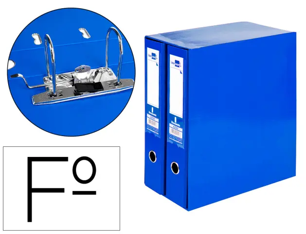 Imagen Modulo liderpapel 2 archivadores folio 2 anillas mecanismo de palanca 75mm azul