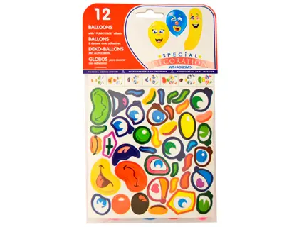 Imagen GLOBOS + PEGATINAS BOLSA 12 UND.