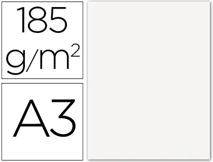 Imagen CARTULINA GUARRO DIN A3 BLANCO 185 GR PAQUETE 50 H