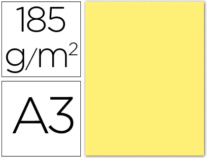 Imagen Cartulina guarro din a3 amarillo 185 gr paquete 50 H