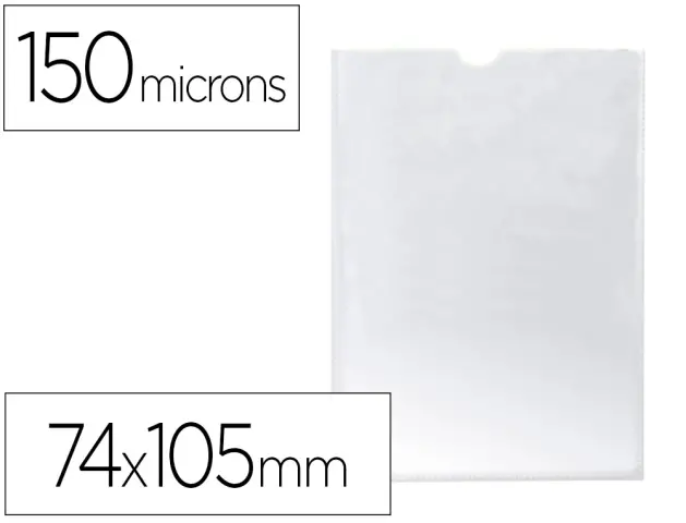 Imagen Funda portadocumento q-connect din a7 150 micras pvc transparente con uero 74x105 mm