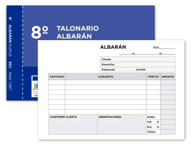 Imagen Talonario liderpapel albaran octavo duplicado