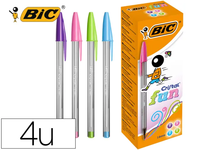 Imagen Boligrafo bic cristal large fashion cajas de 20 unidades colores surtidos