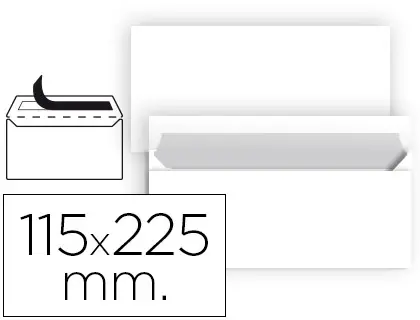 Imagen Sobre liderpapel n 5 blanco americano 115x225 mm tira de silicona paquete de 25 unid.