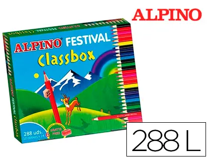 Imagen Lapices de colores alpino festival classbox caja de 288 unidades 12 colores surtidos