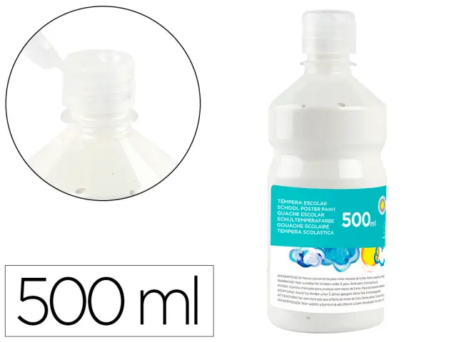 Imagen TEMPERA LIQUIDA LIDERPAPEL ESCOLAR 500 ML BLANCA