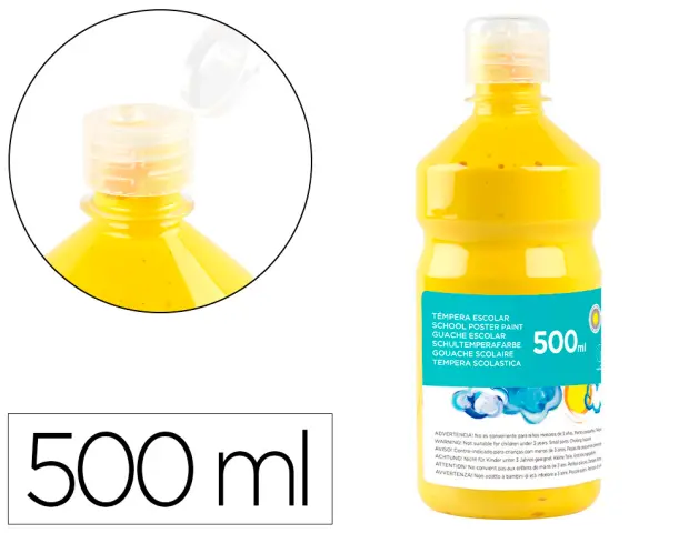 Imagen TEMPERA LIQUIDA LIDERPAPEL ESCOLAR 500 ML AMARILLA