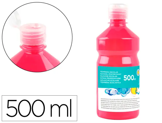 Imagen TEMPERA LIQUIDA LIDERPAPEL ESCOLAR 500 ML MAGENTA