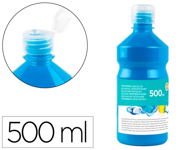 Imagen TEMPERA LIQUIDA LIDERPAPEL ESCOLAR 500 ML AZUL