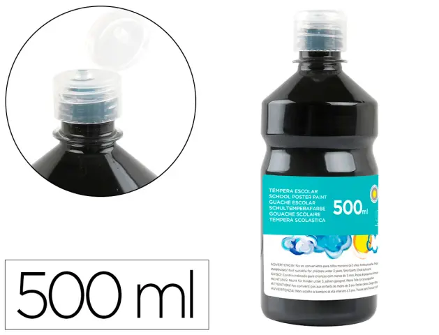 Imagen TEMPERA LIQUIDA LIDERPAPEL ESCOLAR 500 ML NEGRA