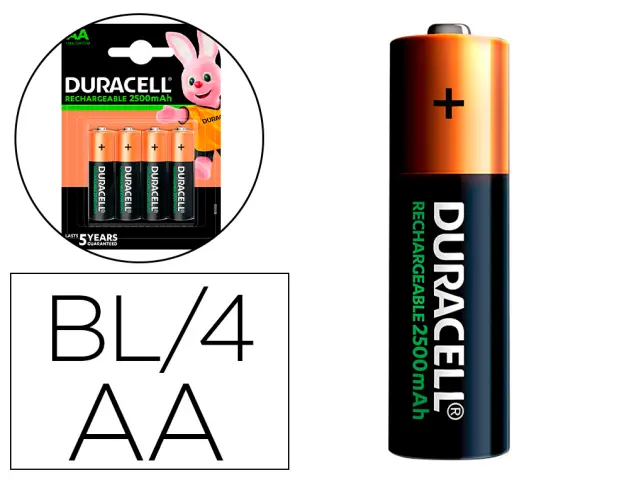 Imagen PILA DURACELL RECARGABLE STAYCHARGED AA 2400 MAH