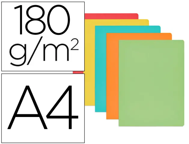 Imagen Subcarpeta cartulina gio din a4 colores pasteles surtidos 180 g/m2 paquete de 50 unidades