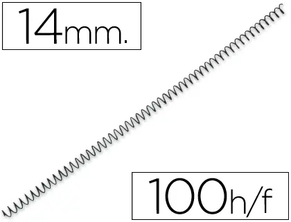 Imagen Espiral metalico q-connect 64 5:1 14 mm 1mm caja de 100 unidades