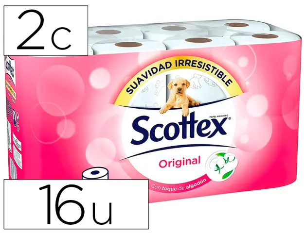 Imagen PAPEL HIGIENICO SCOTTEX ORIGINAL PACK 16 ROLLOS