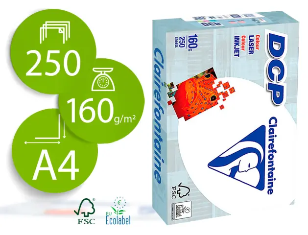 Imagen PAPEL A4 CLAIREFONTAINE 160 G P/250HOJAS